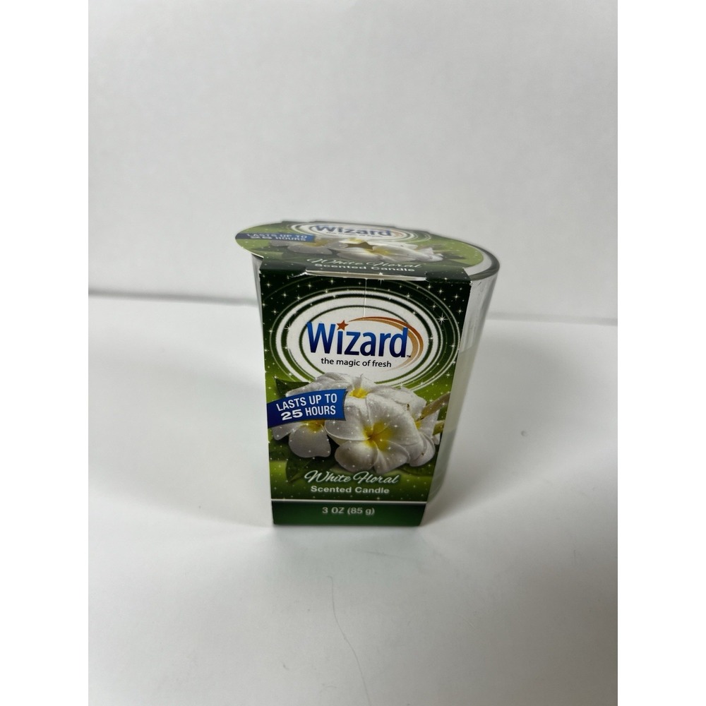 Candle Wizard White Floral Scented Candle — 3‎ oz Jar, Up to 25 hr Burn